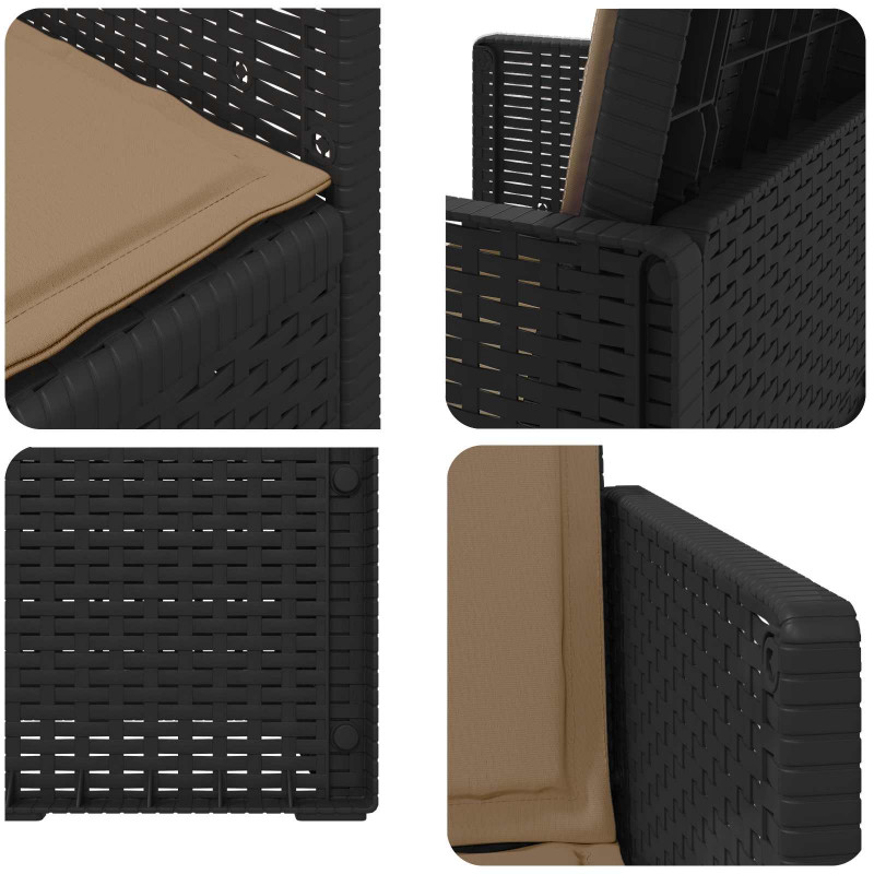 Krzesła do ogrodu 2 pcs Antracyt i taupe PP