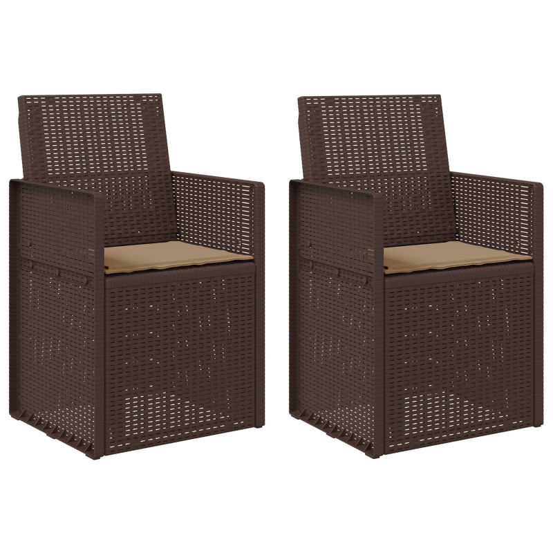 Krzesła do ogrodu 2 pcs Brązowy i taupe PP