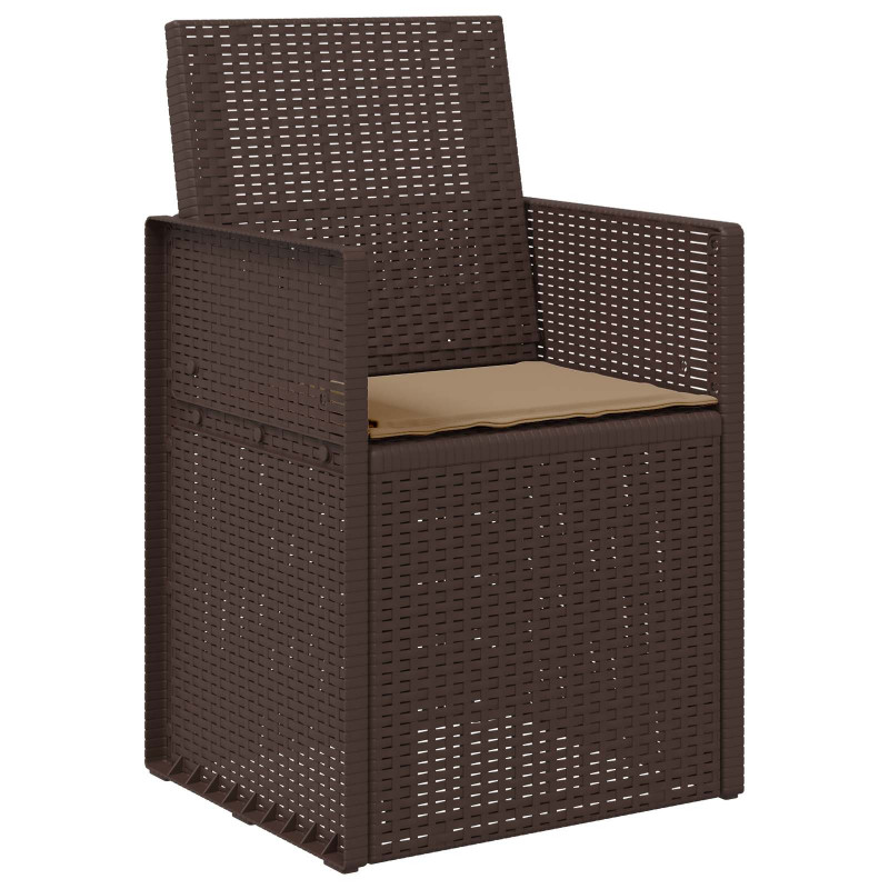 Krzesła do ogrodu 2 pcs Brązowy i taupe PP