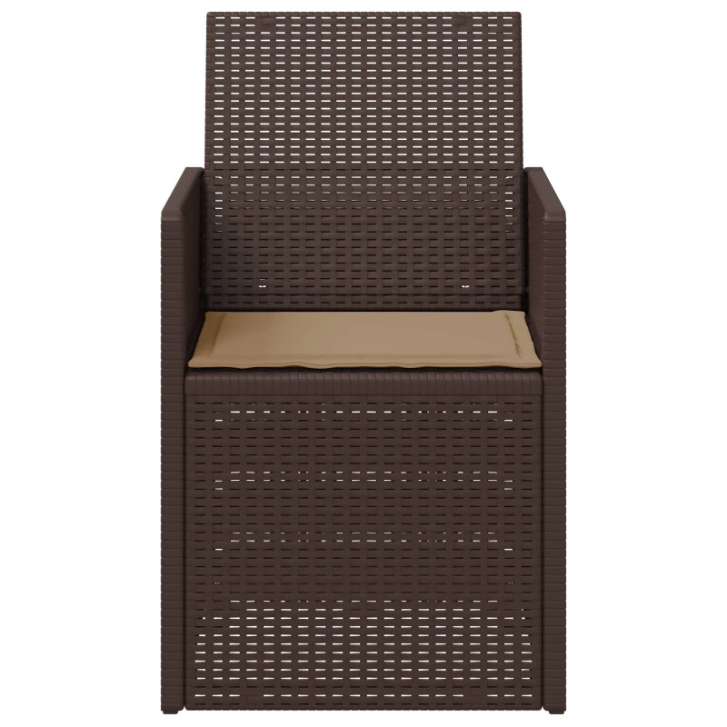 Krzesła do ogrodu 2 pcs Brązowy i taupe PP