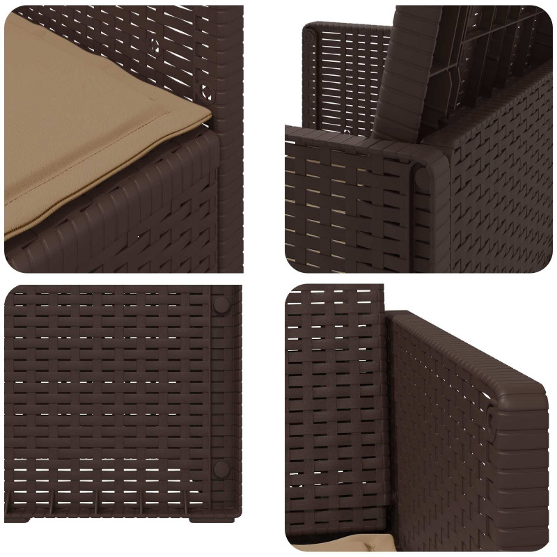 Krzesła do ogrodu 2 pcs Brązowy i taupe PP