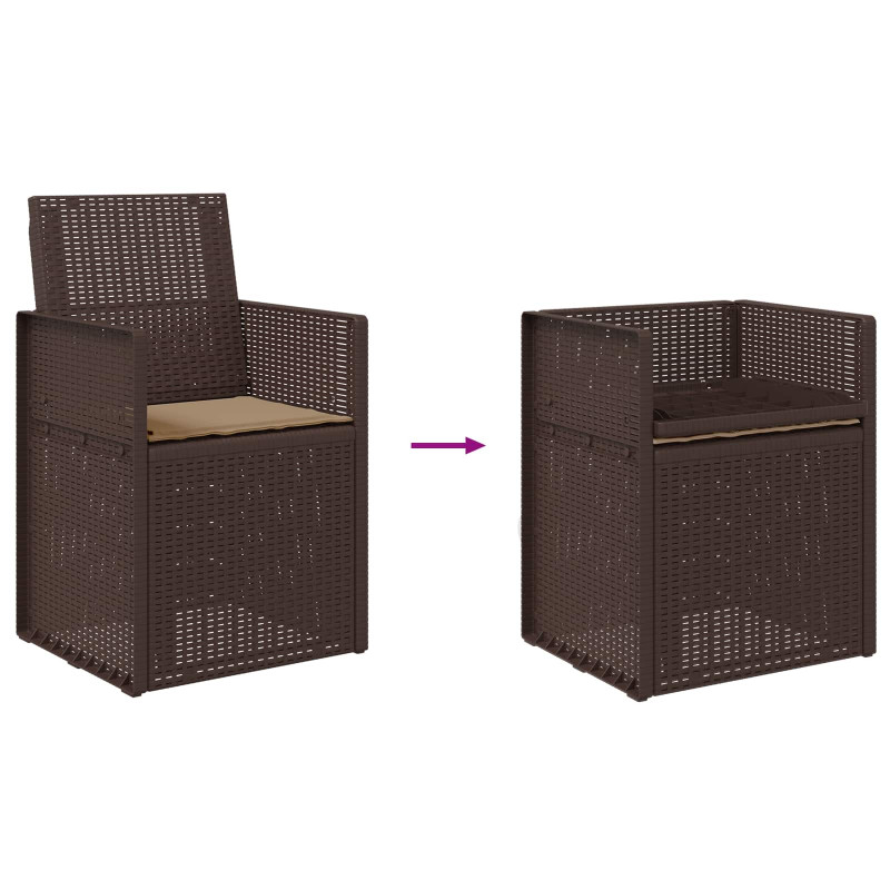Krzesła do ogrodu 2 pcs Brązowy i taupe PP