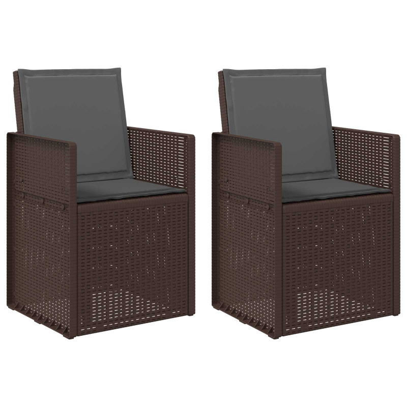 Krzesła do ogrodu 2 pcs Brązowy i antracyt PP