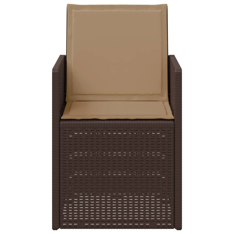 Krzesła do ogrodu 2 pcs Brązowy i taupe PP