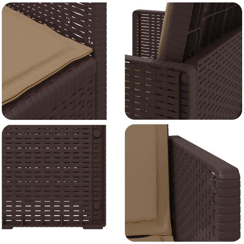 Krzesła do ogrodu 2 pcs Brązowy i taupe PP