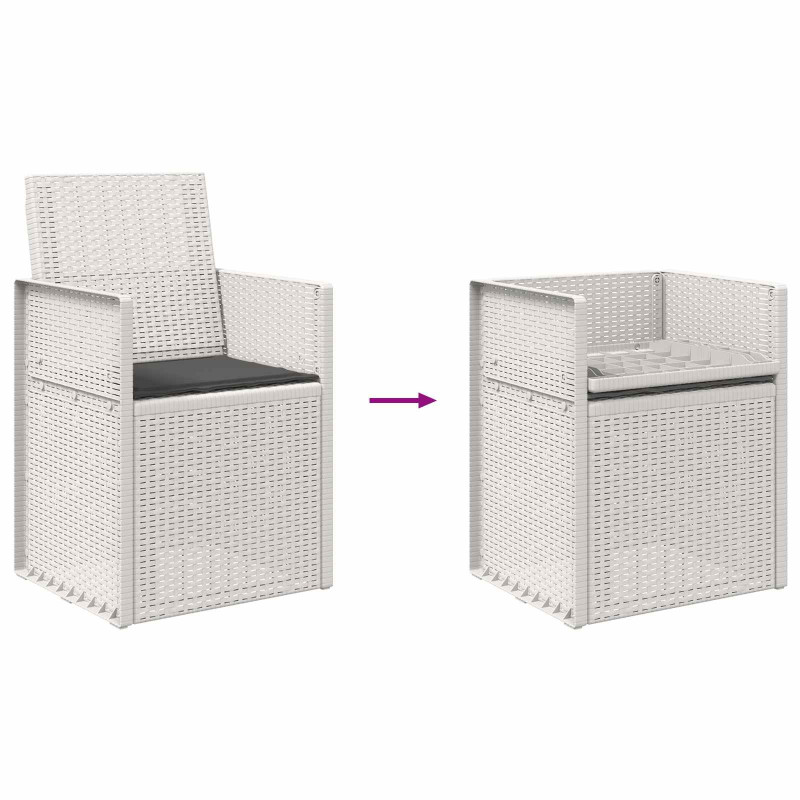 Krzesła do ogrodu 2 pcs Biały i antracyt PP