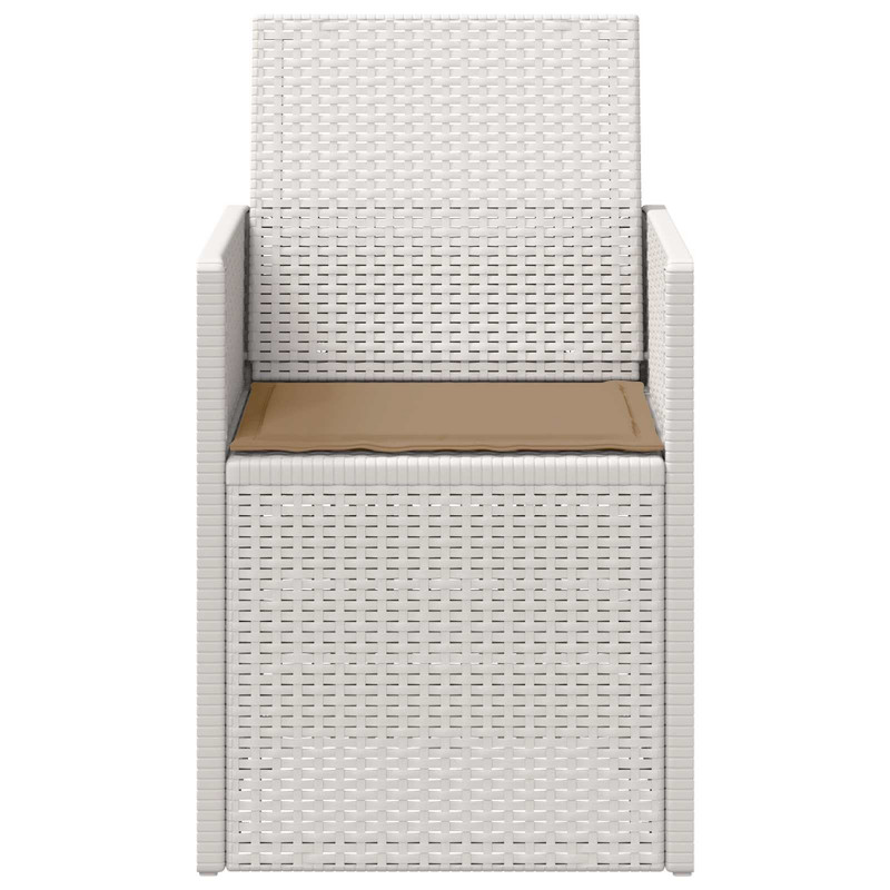 Krzesła do ogrodu 2 pcs Biały i taupe PP