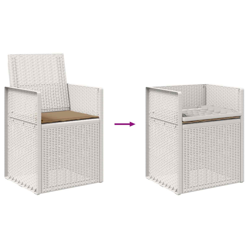 Krzesła do ogrodu 2 pcs Biały i taupe PP