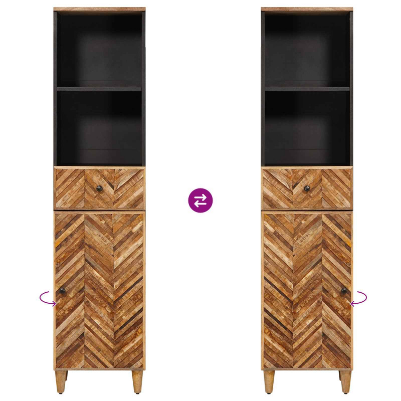 Zestaw Szafek Łazienkowych z szufladą 3 pcs Drewno z mango