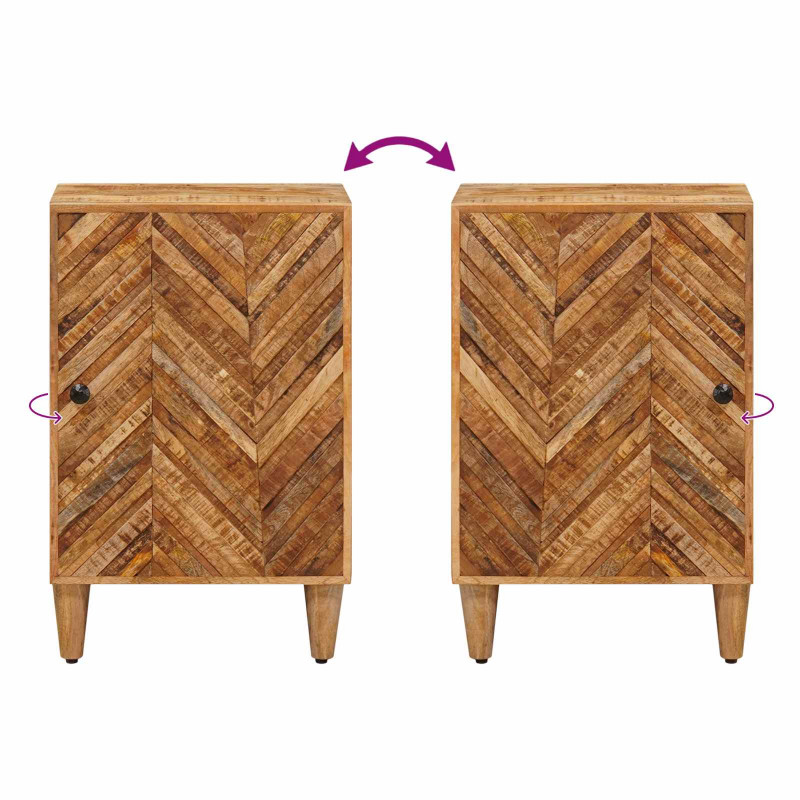 Zestaw Szafek Łazienkowych z szufladą 4 pcs Drewno z mango