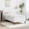 Ramka łóżka z paskami LED Biały 90 x 190 cm Ekoskóra