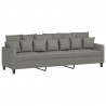 Sofa 3-osobowa, ciemnoszara, 210 cm, tapicerowana tkaniną