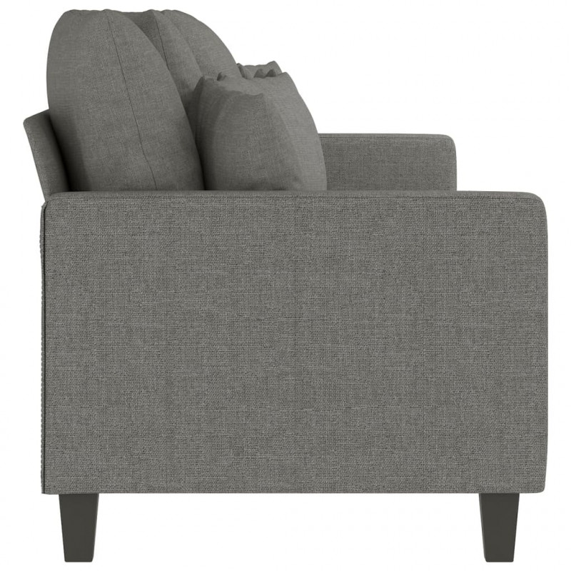 Sofa 3-osobowa, ciemnoszara, 210 cm, tapicerowana tkaniną