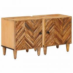 Stolik nocny 2 pcs Brązowy 40 x 33,5 x 46 cm Drewno z mango
