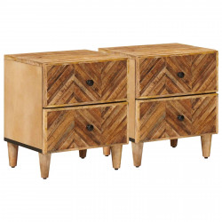 Stolik nocny 2 pcs Brązowy 40 x 33,5 x 46 cm Drewno z mango