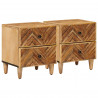 Stolik nocny 2 pcs Brązowy 40 x 33,5 x 46 cm Drewno z mango