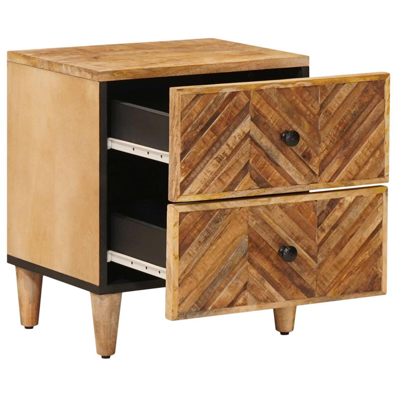 Stolik nocny 2 pcs Brązowy 40 x 33,5 x 46 cm Drewno z mango