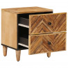Stolik nocny 2 pcs Brązowy 40 x 33,5 x 46 cm Drewno z mango