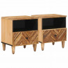 Stolik nocny 2 pcs Brązowy 50 x 33 x 60 cm Drewno z mango