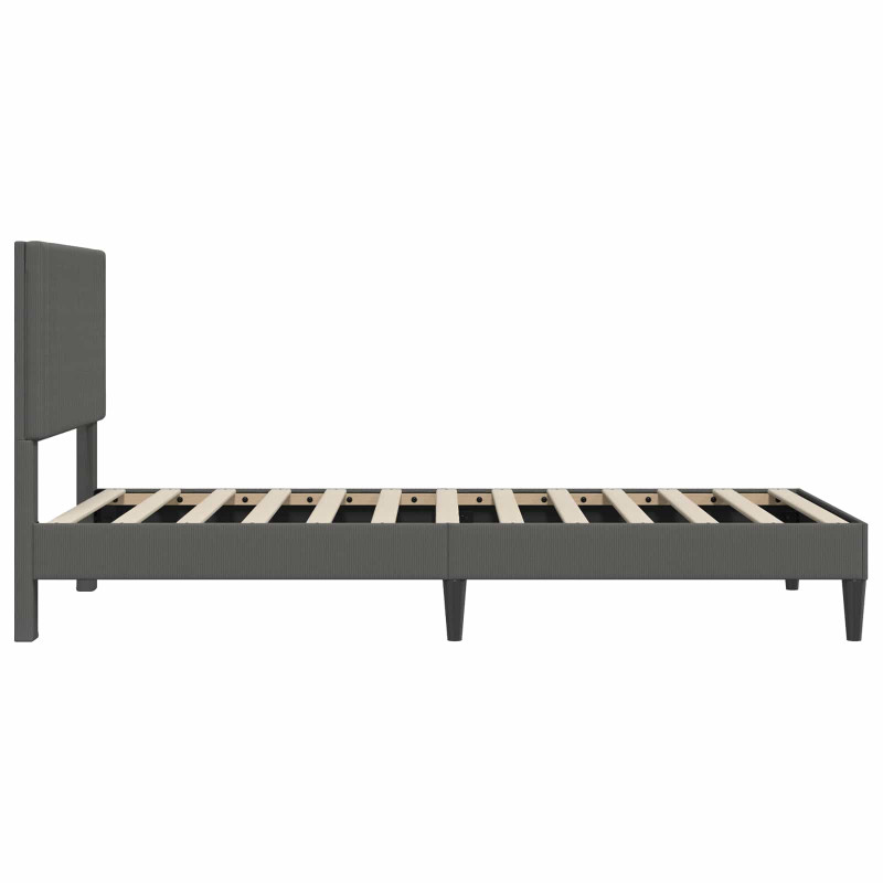 Ramka łóżka ciemnoszary 90 x 190 cm Tkanina sztruksowa