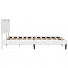 Ramka łóżka z paskami LED Biały 120 x 190 cm Ekoskóra