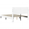 Ramka łóżka z paskami LED Biały 120 x 190 cm Ekoskóra