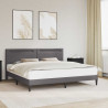 Ramka łóżka z paskami LED Szary 200 x 200 cm Ekoskóra