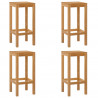 Stołek barowy 4 pcs brązowy Lite drewno teakowe