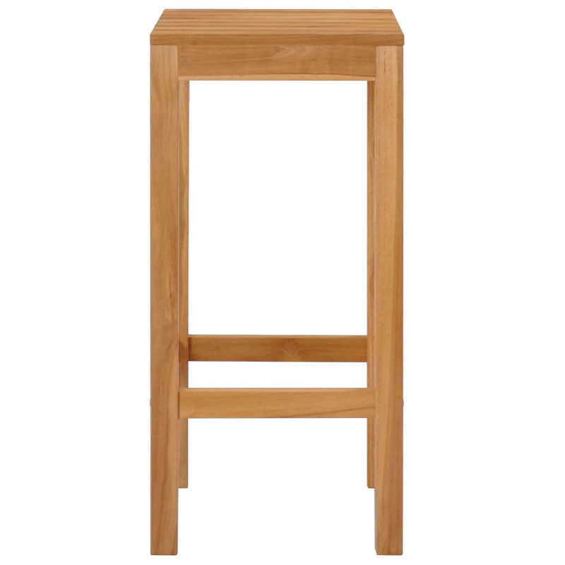 Stołek barowy 4 pcs brązowy Lite drewno teakowe