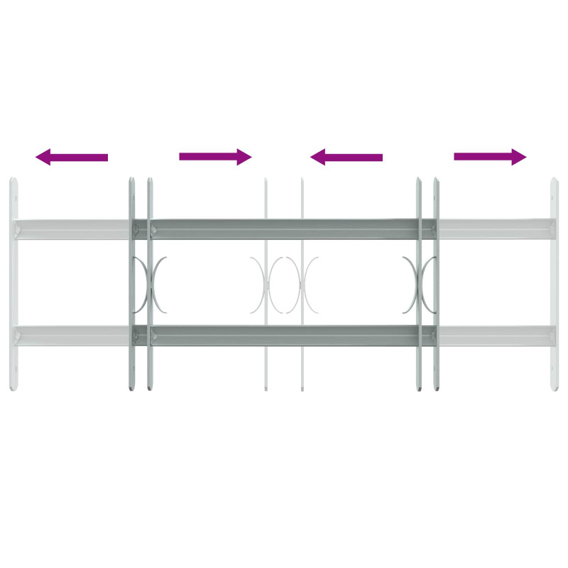 Krata bezpieczeństwa do okien z 2 poprzeczkami 3 pcs 430-740 mm