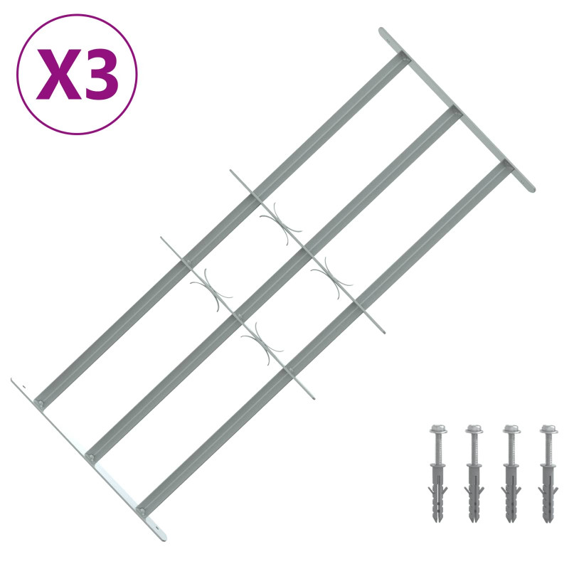 Krata zabezpieczająca do okien z 3 poprzeczkami 3 pcs