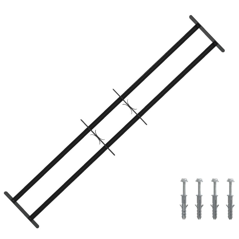 Krata bezpieczeństwa do okien z 2 poprzeczkami 3 pcs 93-174 cm