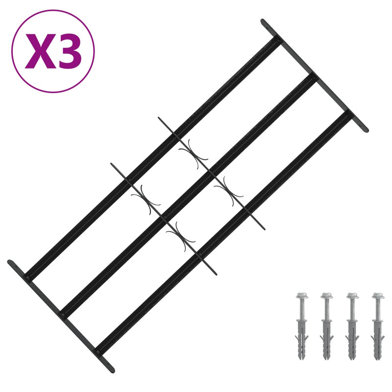 Krata zabezpieczająca do okien z 3 poprzeczkami 3 pcs 63-114 cm