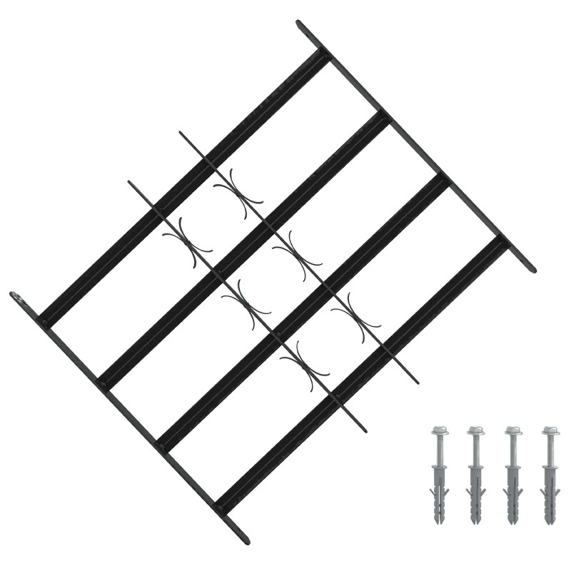 Krata zabezpieczająca do okien z 4 poprzeczkami 3 pcs 43-74 cm