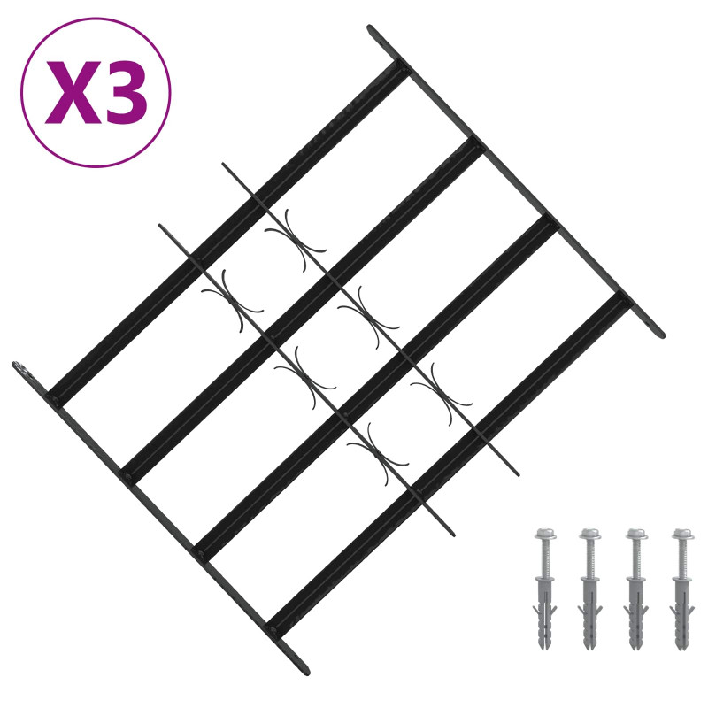 Krata zabezpieczająca do okien z 4 poprzeczkami 3 pcs 43-74 cm