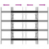 Krata zabezpieczająca do okien z 4 poprzeczkami 3 pcs 43-74 cm