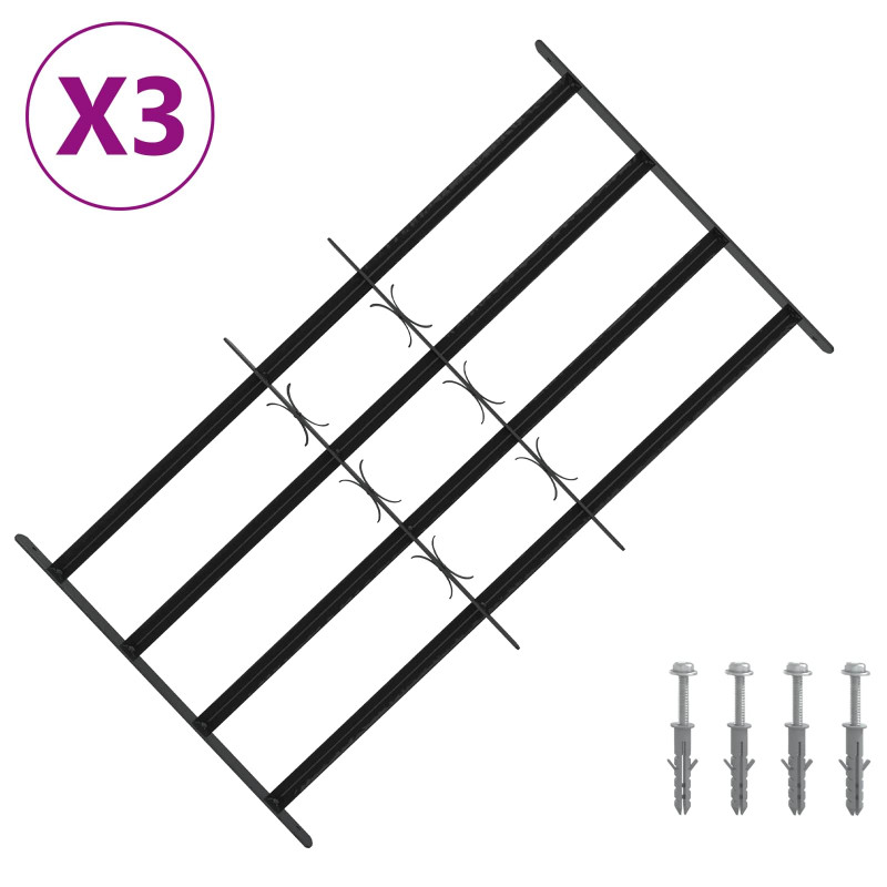 Krata zabezpieczająca do okien z 4 poprzeczkami 3 pcs 63-114 cm