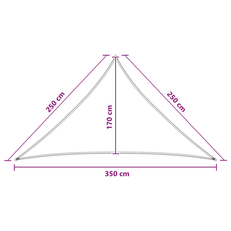 Żagiel przeciwsłoneczny 2,5 x 2,5 x 3,5 m HDPE
