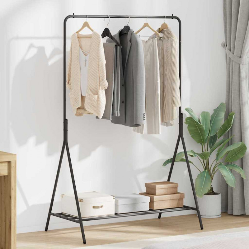 Wieszak na Ubrania Czarny 100 x 56 x 154 cm Stal
