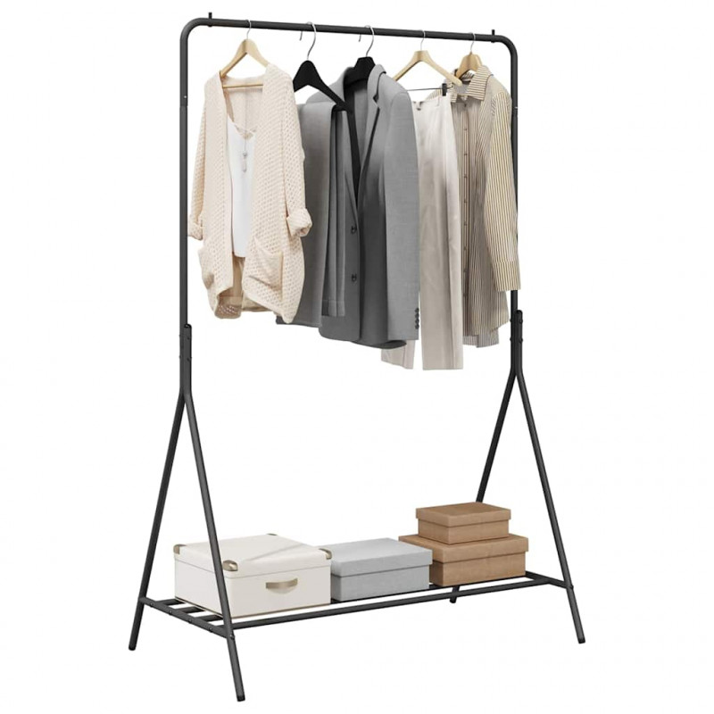 Wieszak na Ubrania Czarny 100 x 56 x 154 cm Stal