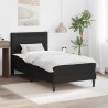 Ramka łóżka z paskami LED Czarny 90 x 190 cm Ekoskóra