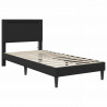 Ramka łóżka z paskami LED Czarny 90 x 190 cm Ekoskóra