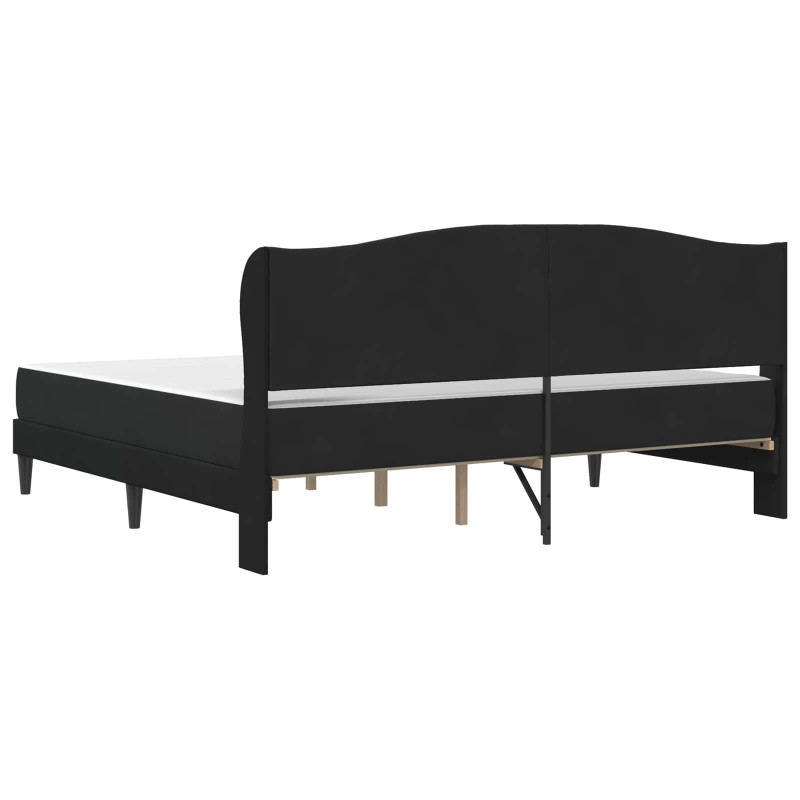 Ramka łóżka Z zagłówkiem Czarny 200 x 200 cm Welur