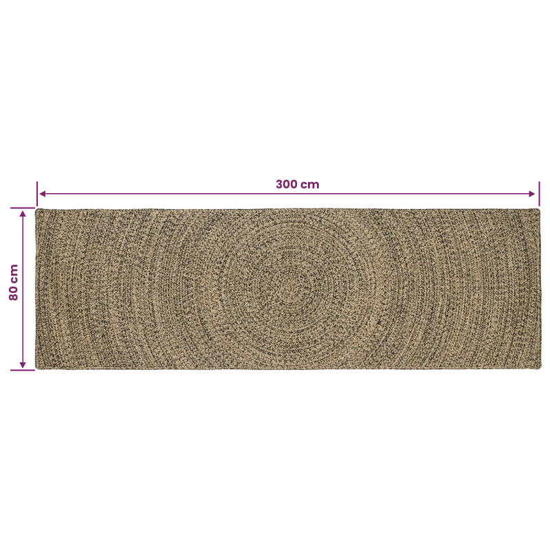 Dywany pokojowe Naturalny i czarny 80 x 300 cm Juta