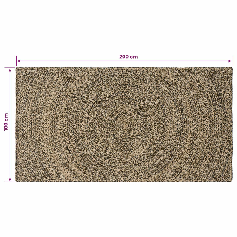 Dywany pokojowe Naturalny i czarny 100 x 200 cm Juta