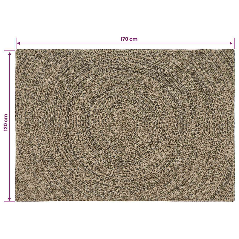 Dywany pokojowe Naturalny i czarny 120 x 170 cm Juta