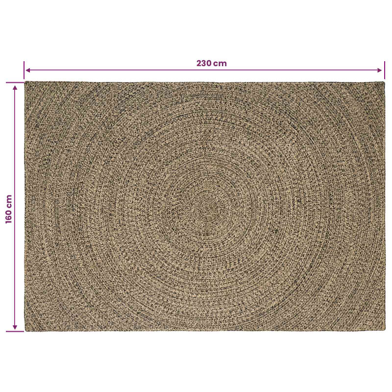 Dywany pokojowe Naturalny i czarny 160 x 230 cm Juta