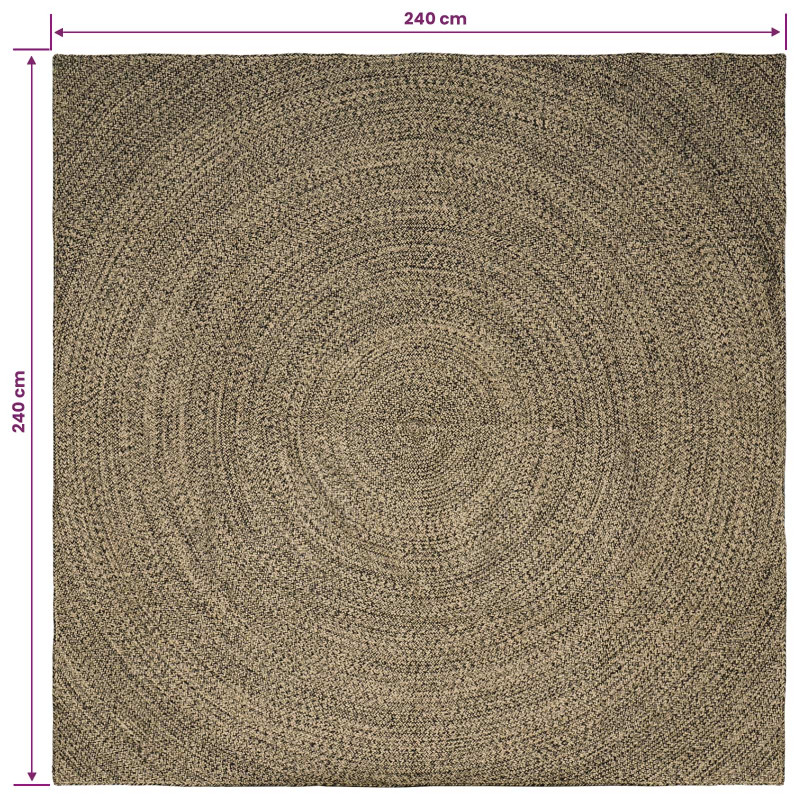 Dywany pokojowe Naturalny i czarny 240 x 240 cm Juta