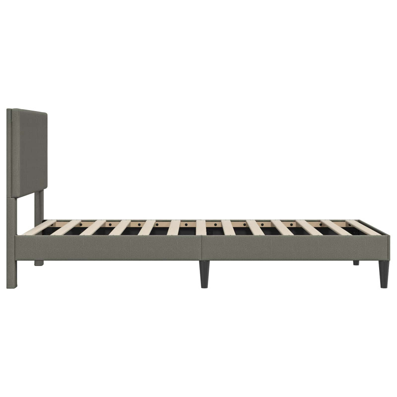Ramka łóżka jasnoszary 80 x 200 cm Tkanina sztruksowa