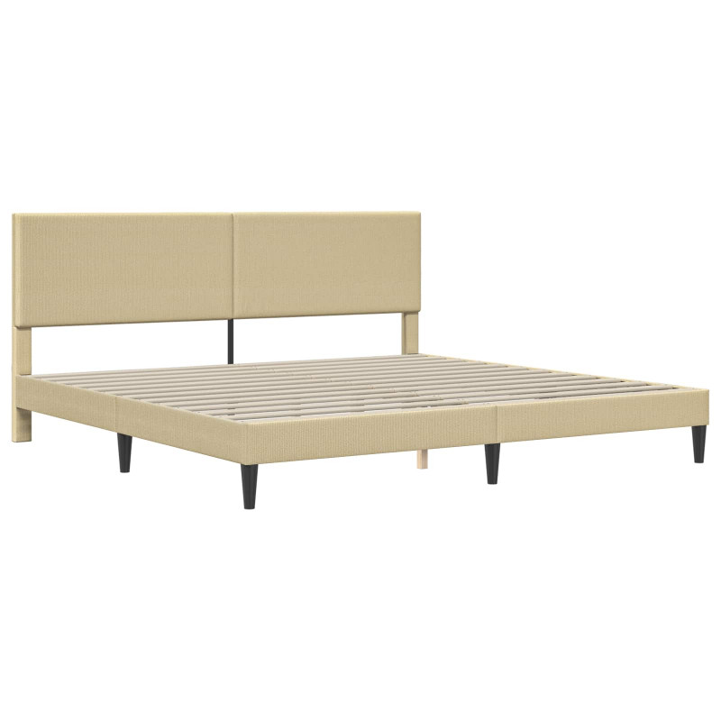 Ramka łóżka Jasnozielony szary 200 x 200 cm Tkanina sztruksowa